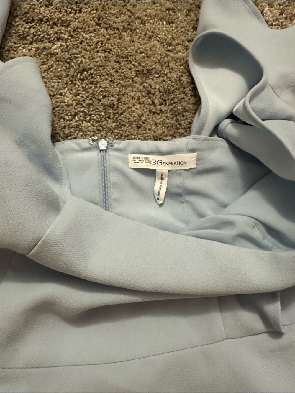 BCBGeneration Powder Blue Ruffle Strap Mini Dress - Picture 3 of 10